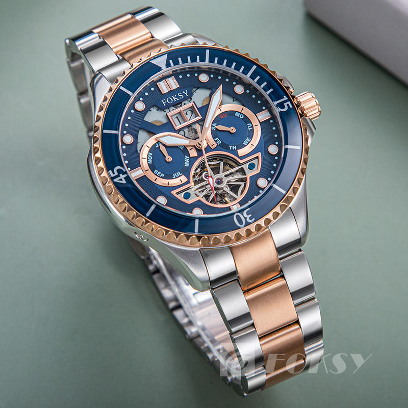 OEM ODM Designer Watch Custom Logo Men's Automatic Mechanical Watch with Calendar Waterproof Business Tourbillon Watch