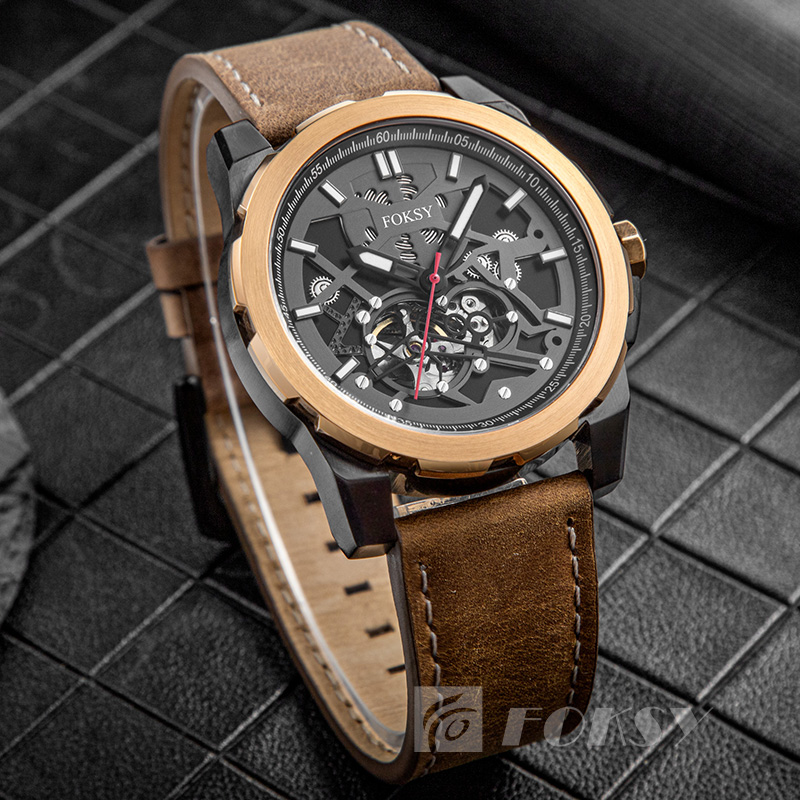 Customised Brand Your Own Design Japan Skeleton Automatic Waterproof Hollow Mechanical Watch