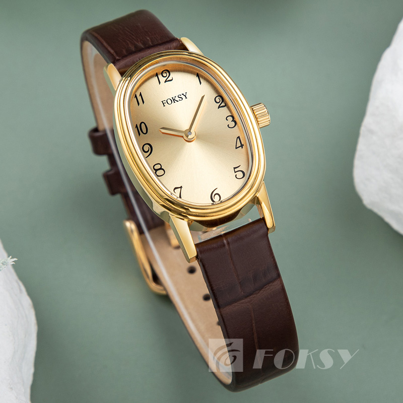 Oval Beautiful Ladies Watches for Women Girl Simple Silver and Gold Waterproof Quartz