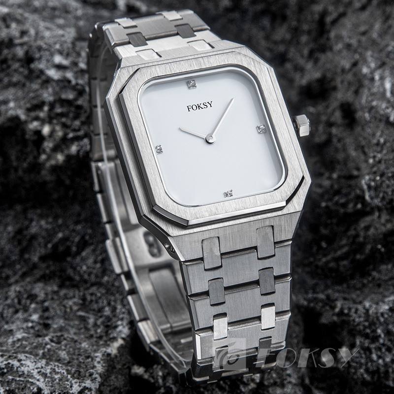 OEM Watch for Women Fashion Stainless Steel Band Square Watch Elegant Waterproof Ladies Quartz Watch