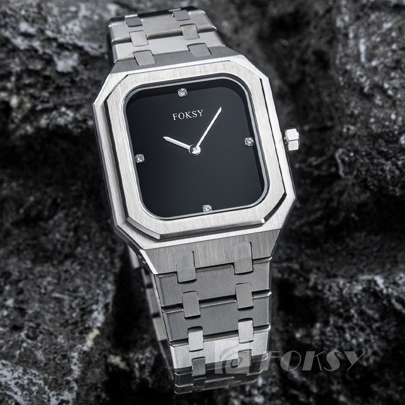 OEM Watch for Women Fashion Stainless Steel Band Square Watch Elegant Waterproof Ladies Quartz Watch