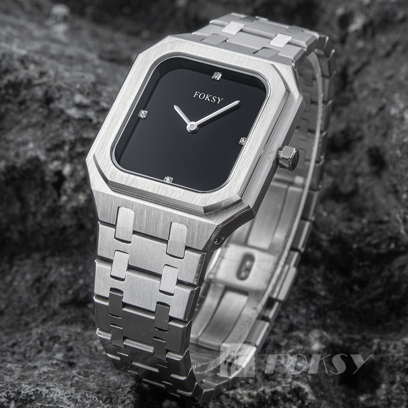 OEM Watch for Women Fashion Stainless Steel Band Square Watch Elegant Waterproof Ladies Quartz Watch