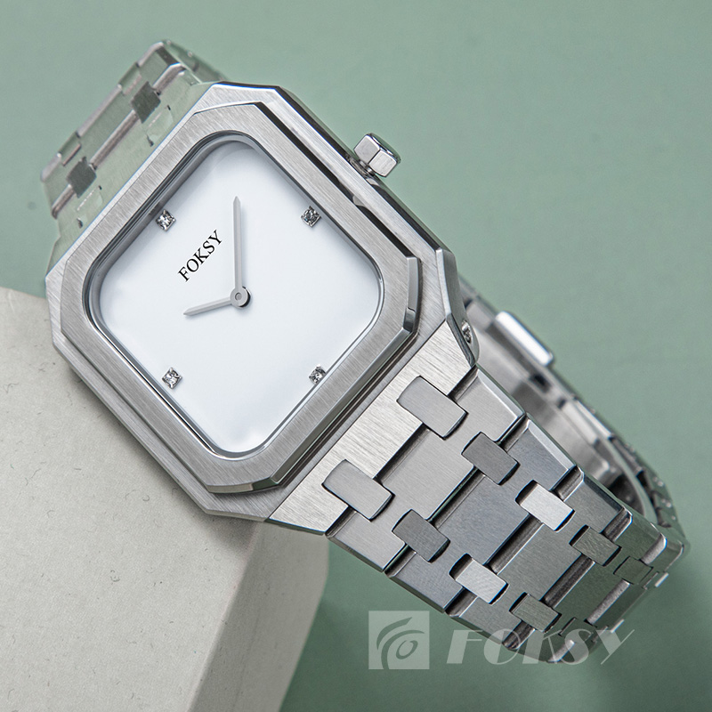 OEM Watch for Women Fashion Stainless Steel Band Square Watch Elegant Waterproof Ladies Quartz Watch
