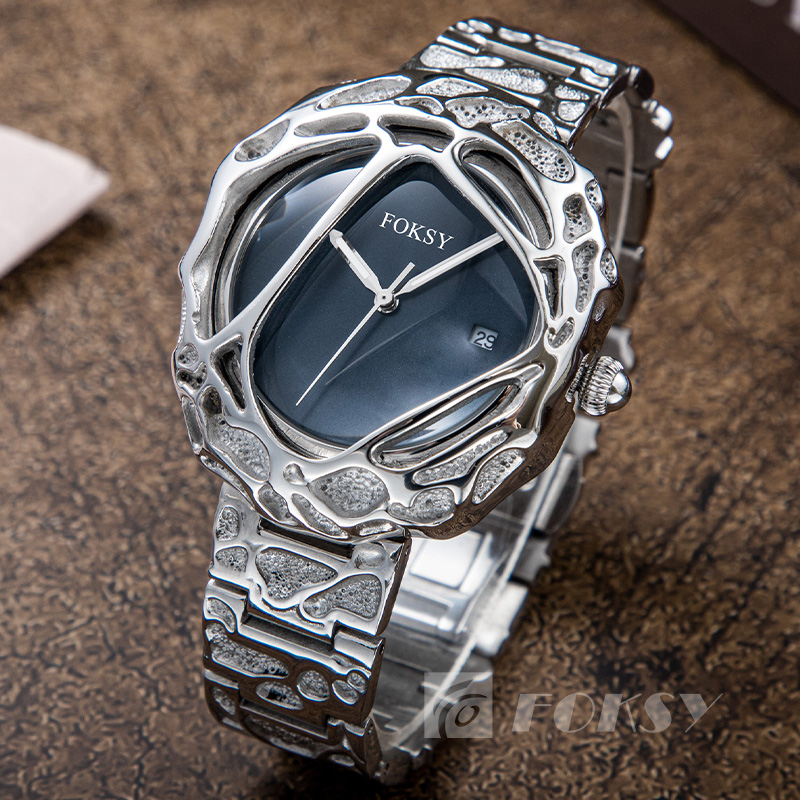 OEM Custom Men's Stainless Steel Luxury Quartz Watch Unique Twisted Claw New Design