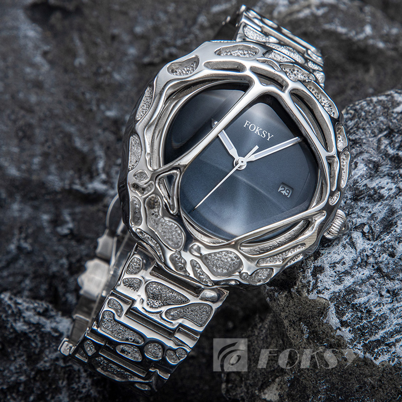 OEM Custom Men's Stainless Steel Luxury Quartz Watch Unique Twisted Claw New Design