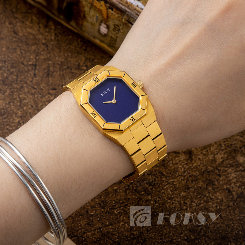Custom Vintage Lady Square Quartz Watch Luxury Stainless Steel Women's Watch with Logo