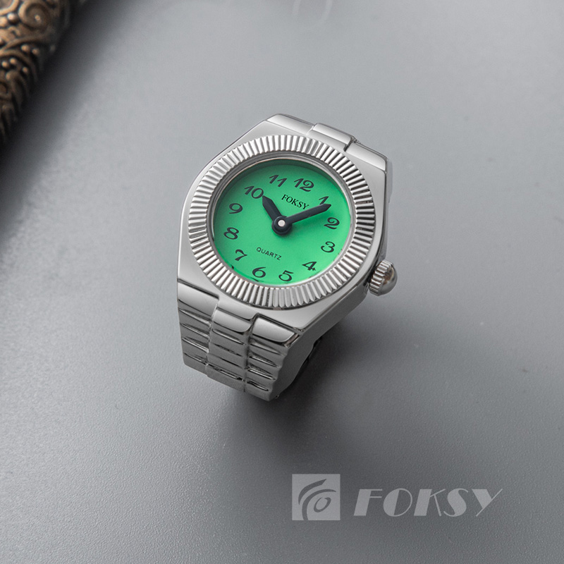 Wholesale Custom Finger Mini Elastic Strap Watches with Logo Retro Roman Quartz Mens Tone Rings Watch