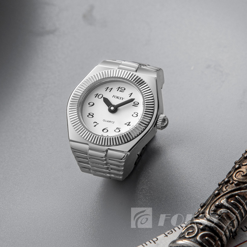 Wholesale Custom Finger Mini Elastic Strap Watches with Logo Retro Roman Quartz Mens Tone Rings Watch