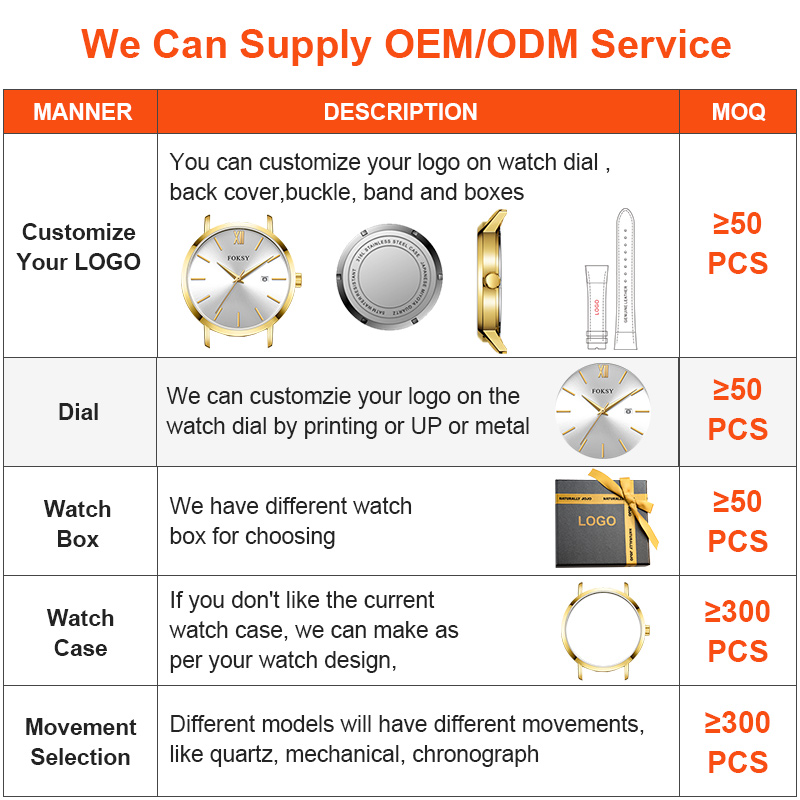 Private Label Watch Custom Logo Round Case Rose Gold Color Japan Movement Quartz Watch for Men