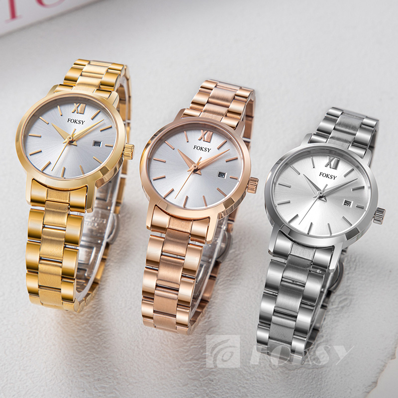 Women's Custom Logo Quartz Watch Gold Japan Movement Dial Stainless Steel Case Fashion ODM Business Watch