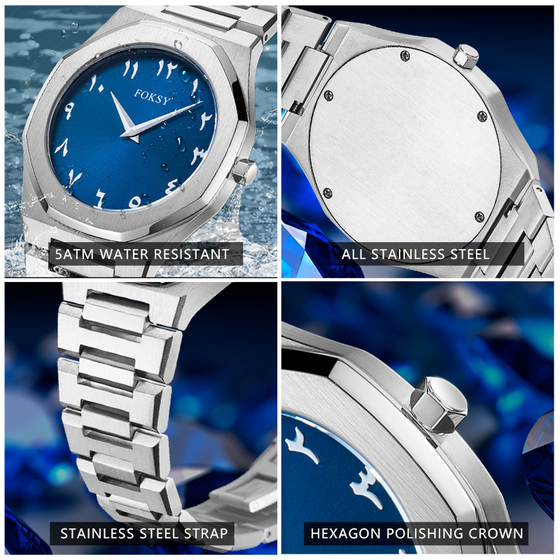 2025 New Stainless Steel Quartz Watches 5ATM Waterproof Watches Customized OEM Men's Watches Wholesale