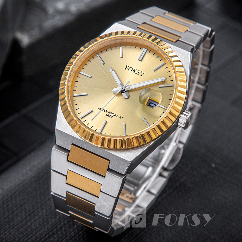 Men's Watches Wholesale Support OEM Japan Movement Stainless Steel Calendar Display Classic Round Dial