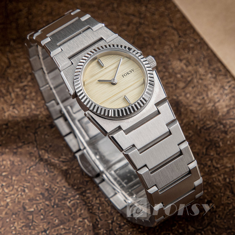 FOKSY Customized Fashion Brand Women's Watches Classic Gold Stainless Steel Watches Exquisite Textures Show Elegant Style