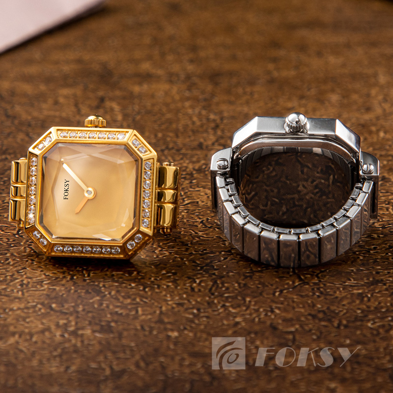 FOKSY Personalized Quartz Ring Watch Minimalist Group Diamond Watch Factory Customized