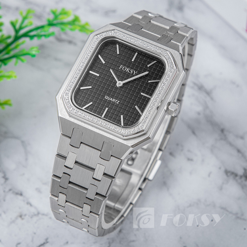 Foksy Wholesale Fashion Stainless Steel strap Watch Quartz Watch of Japan Movement For Men and Women