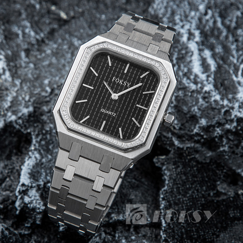 Foksy Wholesale Fashion Stainless Steel strap Watch Quartz Watch of Japan Movement For Men and Women