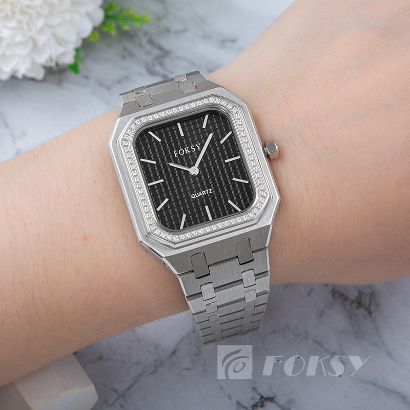 Foksy Wholesale Fashion Stainless Steel strap Watch Quartz Watch of Japan Movement For Men and Women