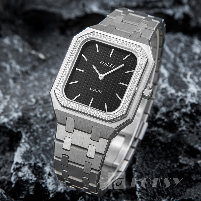 Foksy Wholesale Fashion Stainless Steel strap Watch Quartz Watch of Japan Movement For Men and Women