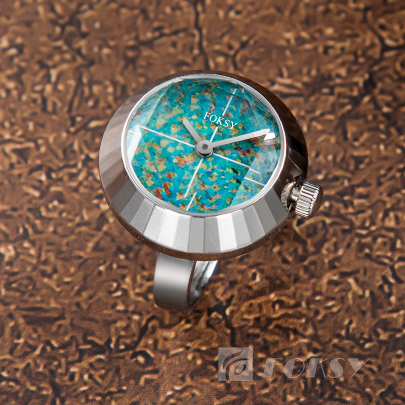 Foksy Personalized Quartz Ring Watch Minimal Diamond Watch Factory Customized Stainless Steel Strap