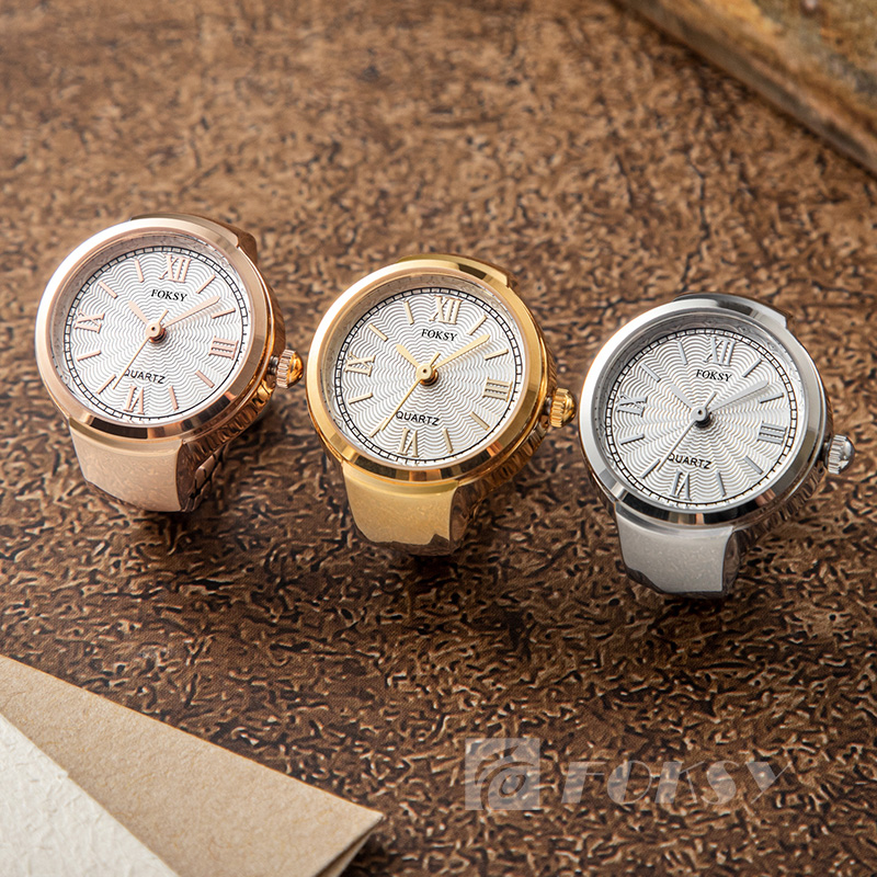 Classic Quartz Watch Fashion Customized Ring Watch Round Case Silver Gold Rose Color Stainless Steel Brand