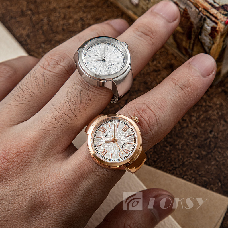 Classic Quartz Watch Fashion Customized Ring Watch Round Case Silver Gold Rose Color Stainless Steel Brand