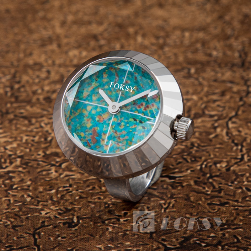 Foksy Personalized Quartz Ring Watch Minimal Diamond Watch Factory Customized Stainless Steel Strap