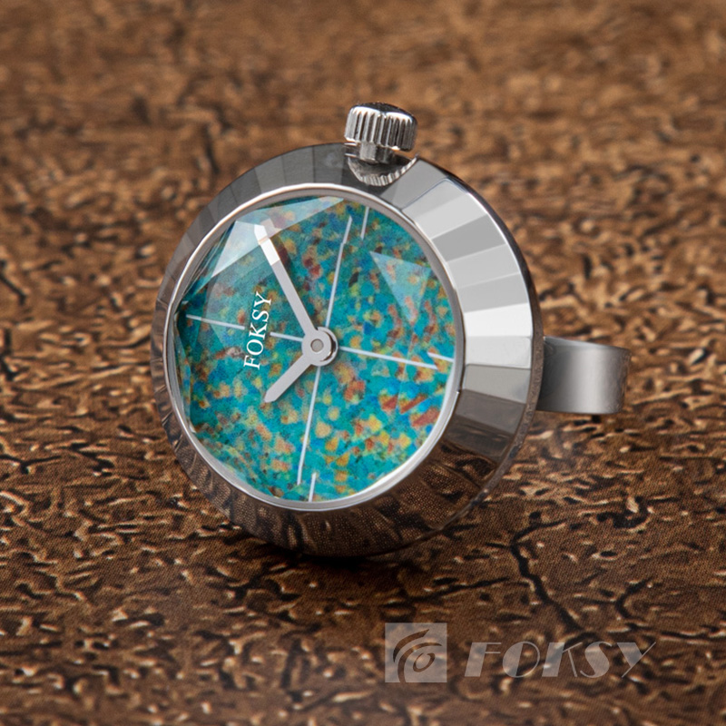 Foksy Personalized Quartz Ring Watch Minimal Diamond Watch Factory Customized Stainless Steel Strap