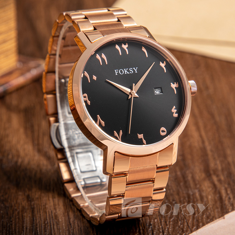 Men Watch Personalized Dail Arabic Watch 5 ATM Waterproof Quartz Movement Calssic Calendar Display Watch Wholesale