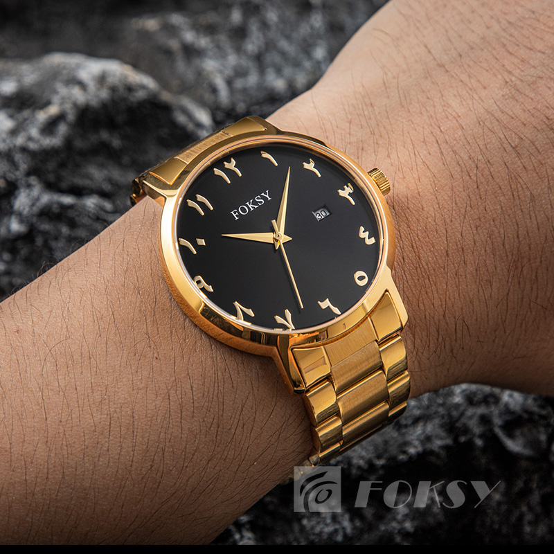 Men Watch Personalized Dail Arabic Watch 5 ATM Waterproof Quartz Movement Calssic Calendar Display Watch Wholesale