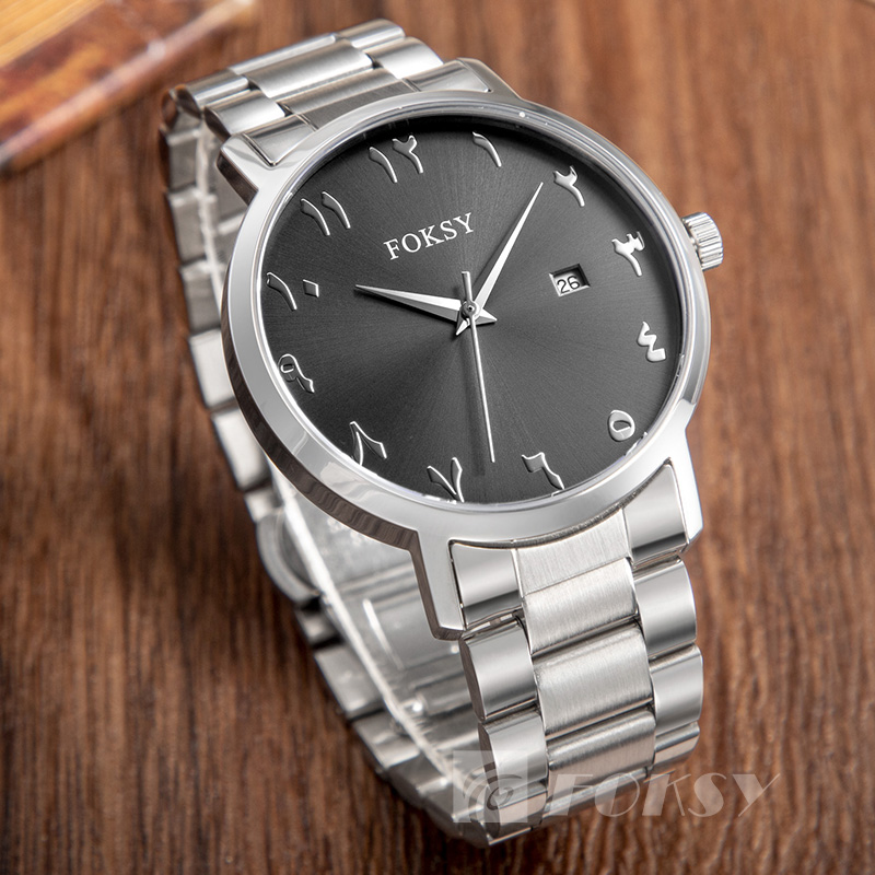 Men Watch Personalized Dail Arabic Watch 5 ATM Waterproof Quartz Movement Calssic Calendar Display Watch Wholesale