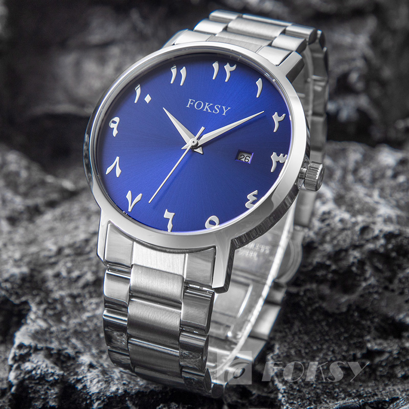 Men Watch Personalized Dail Arabic Watch 5 ATM Waterproof Quartz Movement Calssic Calendar Display Watch Wholesale