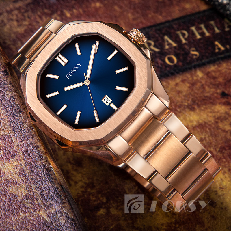 Custom Men Watch Quartz Watch Stainless Steel 5ATM Luminous Customizable Watch 535-7-1134