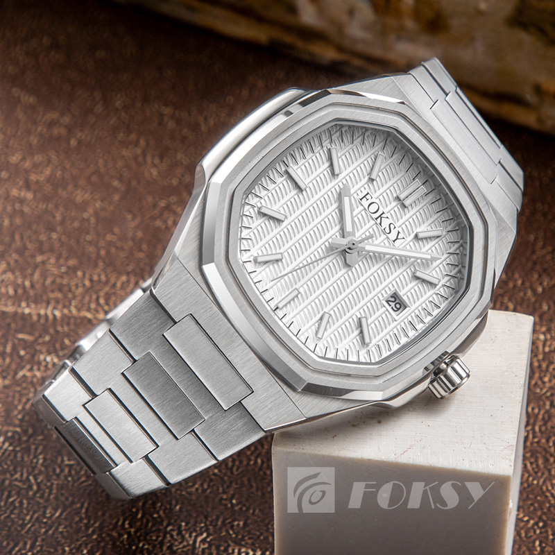 Custom Men Watch Quartz Watch Stainless Steel 5ATM Luminous Customizable Watch 670-7-1006