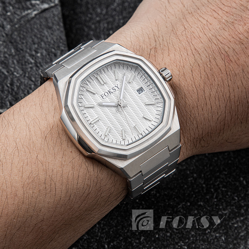 Custom Men Watch Quartz Watch Stainless Steel 5ATM Luminous Customizable Watch 670-7-1006