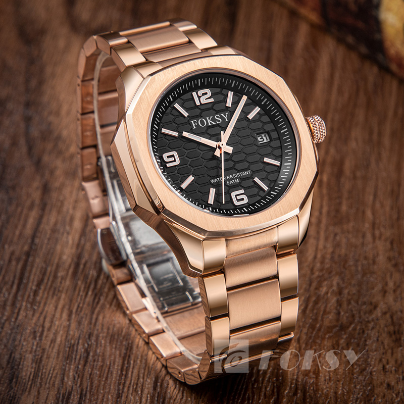 Custom Men Watch Quartz Watch Stainless Steel 5ATM Luminous Date Customizable Watch 688-7-1001