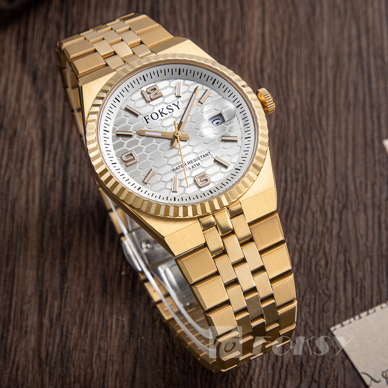 Custom Men Watch Quartz Watch Stainless Steel 5ATM Luminous Date Customizable Watch 689-7-1001