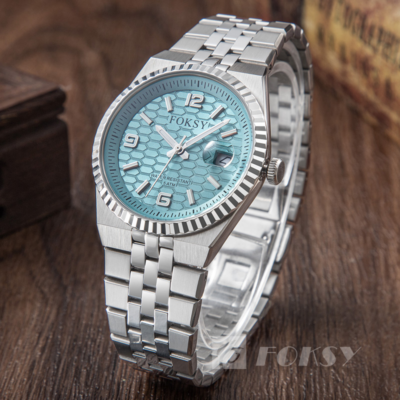 Custom Men Watch Quartz Watch Stainless Steel 5ATM Luminous Date Customizable Watch 689-7-1001