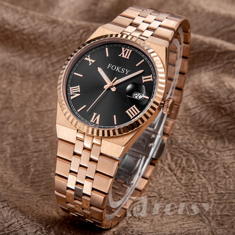 Custom Men Watch Roman Watch Quartz Watch Stainless Steel 5ATM Luminous Date Customizable Watch 689-7-1003