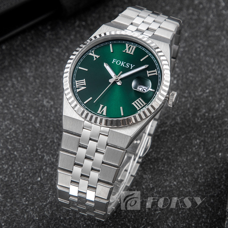Custom Men Watch Roman Watch Quartz Watch Stainless Steel 5ATM Luminous Date Customizable Watch 689-7-1003