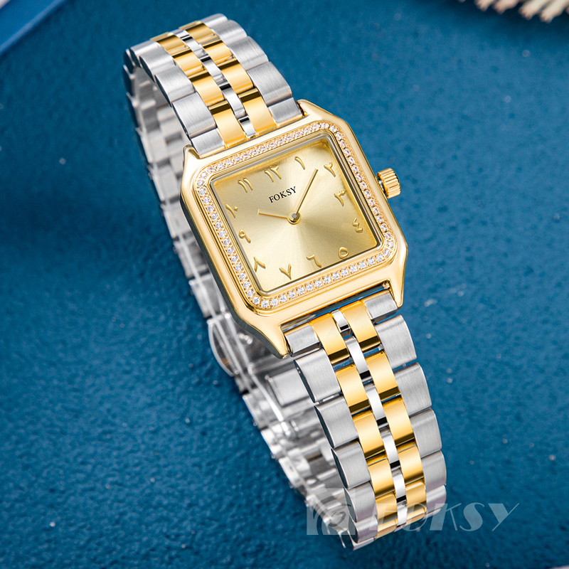 Custom Women Watch Quartz Watch Stainless Steel 5ATM Diamond-Encrusted Customizable Watch 214-7-1012