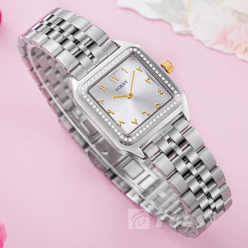 Custom Women Watch Quartz Watch Stainless Steel 5ATM Diamond-Encrusted Customizable Watch 214-7-1012