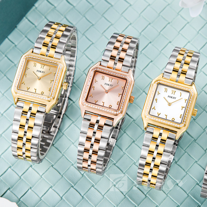 Custom Women Watch Quartz Watch Stainless Steel 5ATM Diamond-Encrusted Customizable Watch 214-7-1012