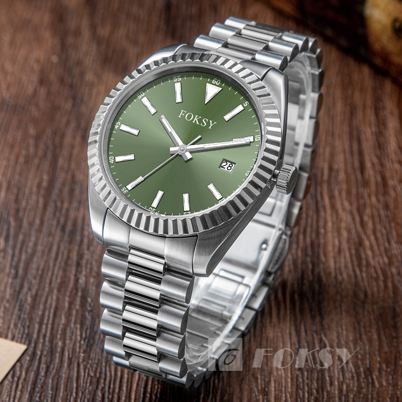 Custom Men Watch Quartz Watch Stainless Steel 5ATM Luminous Date Customizable Watch 583S-7-1023