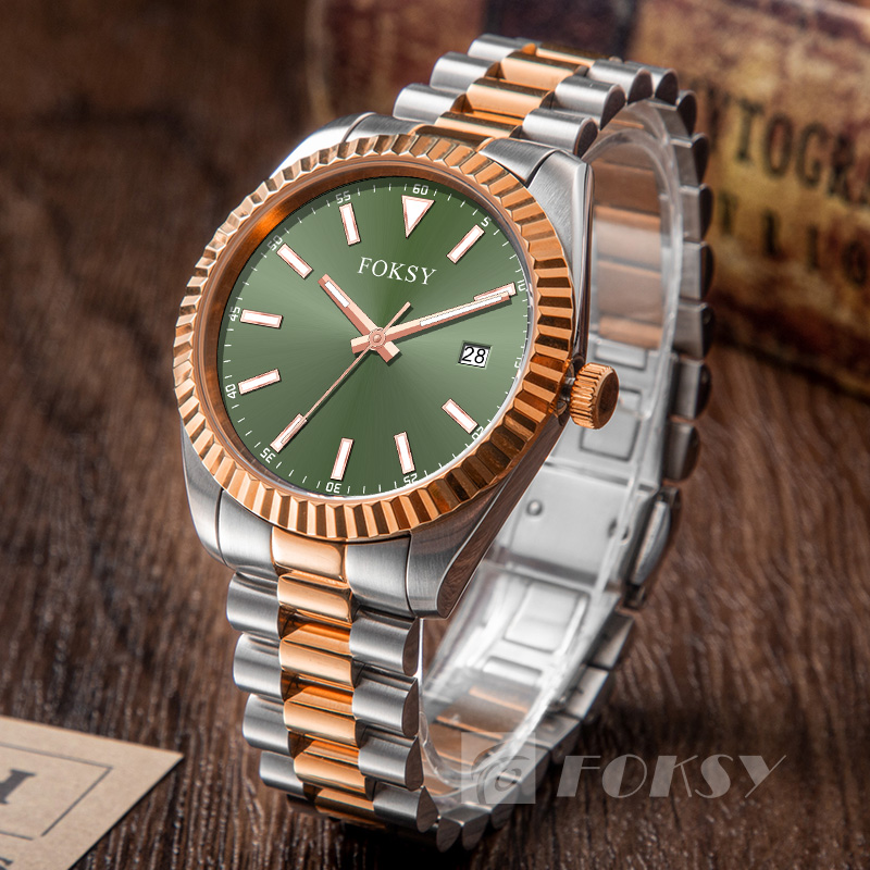 Custom Men Watch Quartz Watch Stainless Steel 5ATM Luminous Date Customizable Watch 583S-7-1023