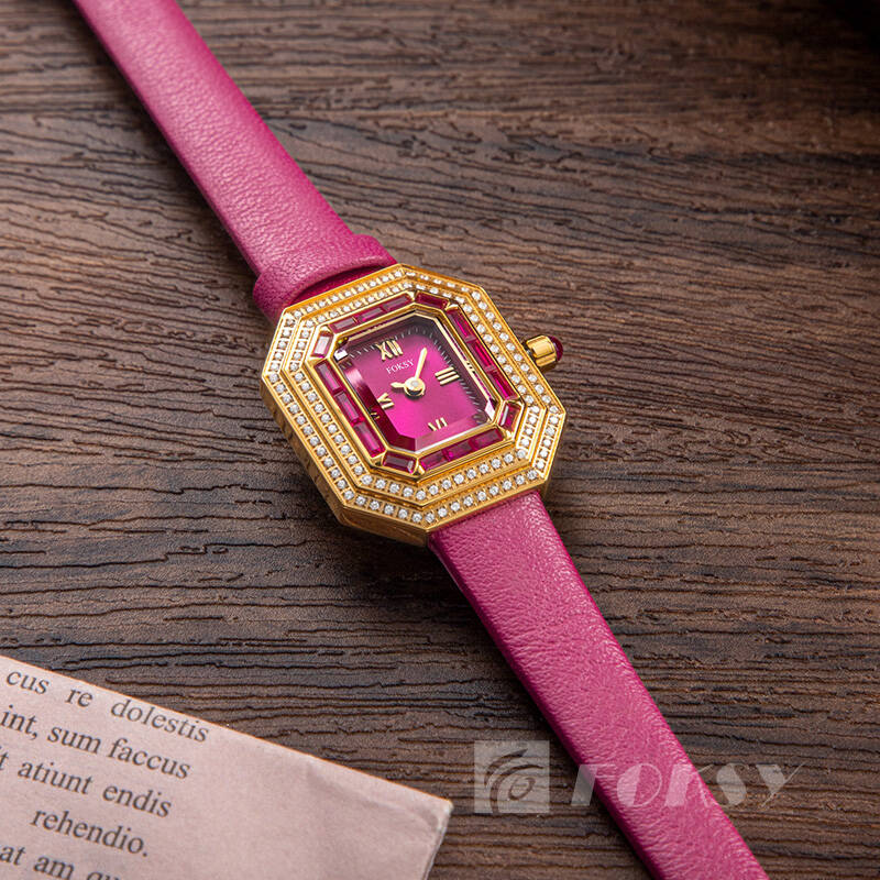 Custom Women Watch Quartz Roman Necklace Ring Watch Diamond-Encrusted Stainless Steel/Leather 3ATM Customizable Set Watch 671-7-1001