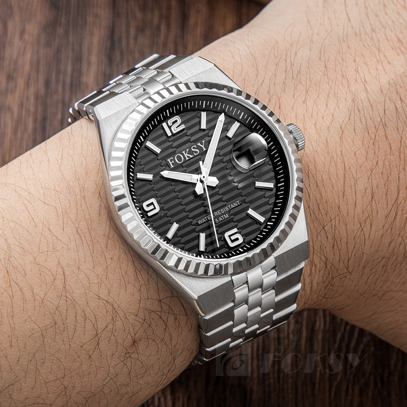 Custom Men Watch Automatic Watch Stainless Steel 5ATM Luminous Date Business Watch 692-6-1002