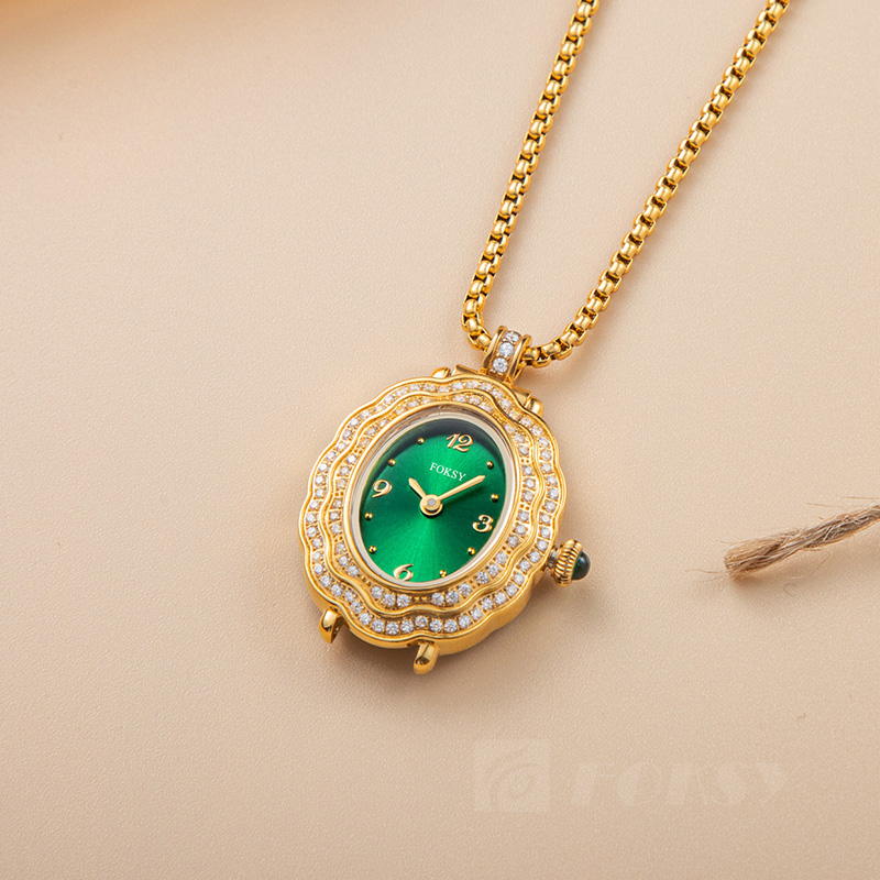 Custom Women Watch Quartz Watch Necklace Stainless Steel 3ATM Leisure Fashion Watch 675-7-1002