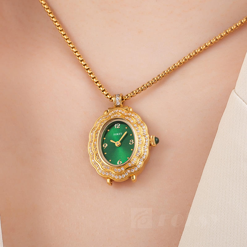 Custom Women Watch Quartz Watch Necklace Stainless Steel 3ATM Leisure Fashion Watch 675-7-1002