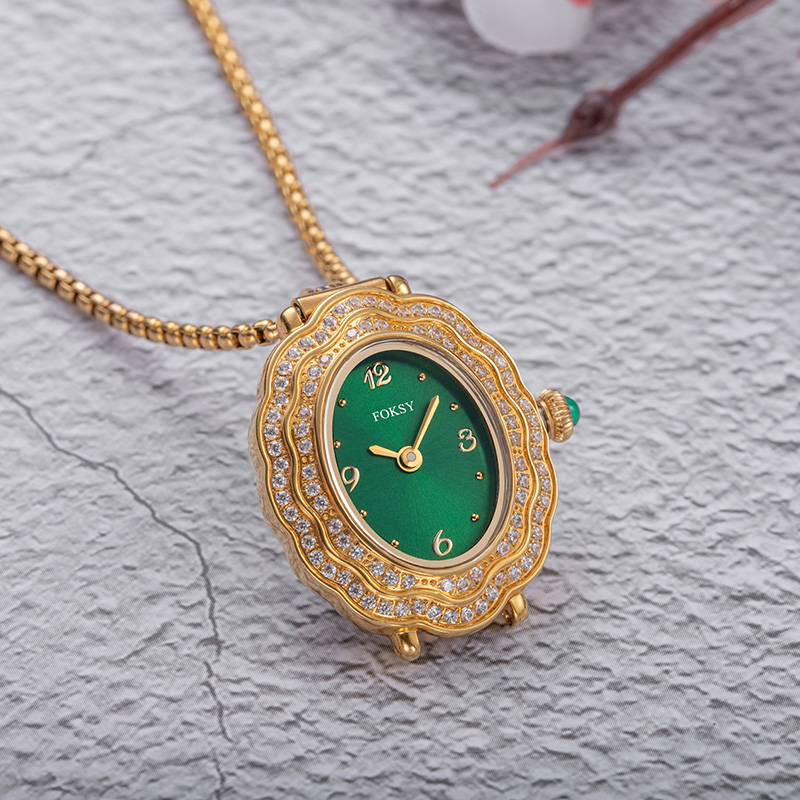 Custom Women Watch Quartz Watch Necklace Stainless Steel 3ATM Leisure Fashion Watch 675-7-1002