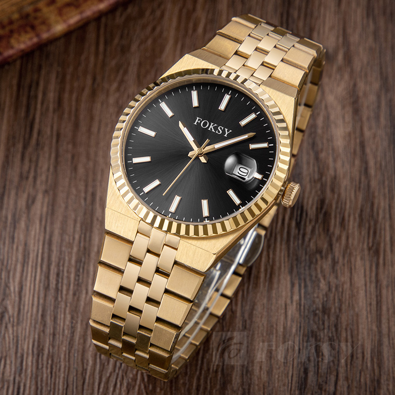 Custom Men Watch Quartz Watch Stainless Steel 5ATM Luminous Date Business Leisure Watch 689-7-1002